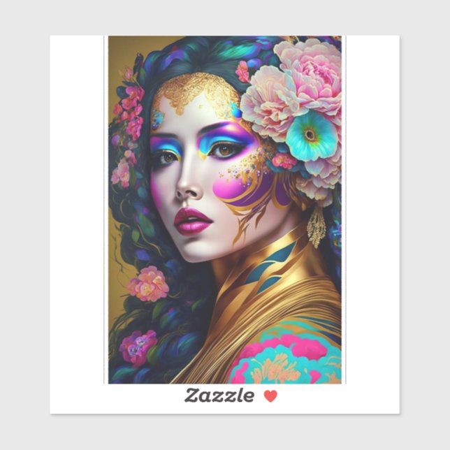 Sticker Imaginaire Glam Femme Pop Art (Feuille)