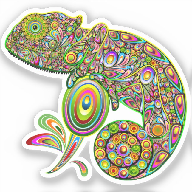 Sticker Imaginaire psychédélique de Chameleon (Recto)