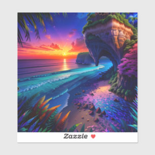 Sticker Imaginaire Tropical Beach Four