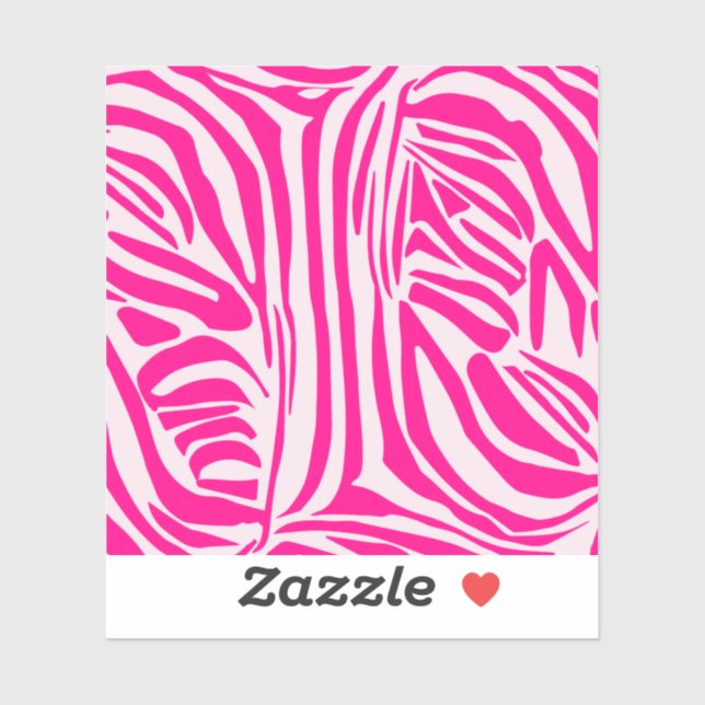 Sticker Impression zèbre rose (Feuille)