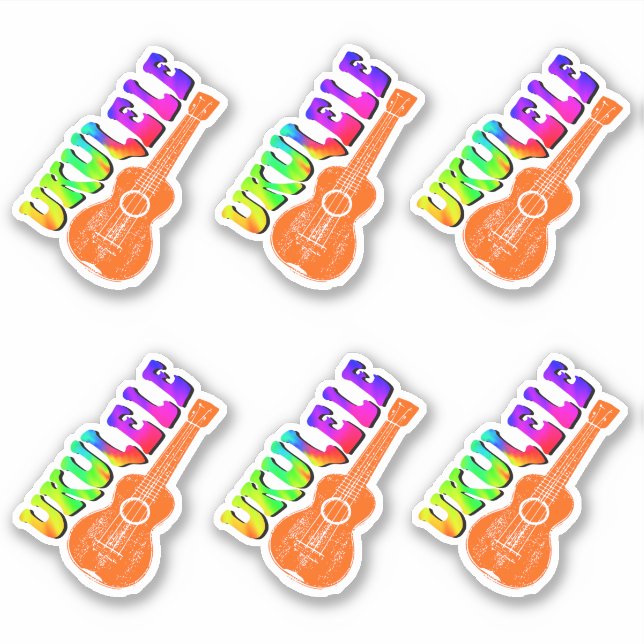 Sticker Impressions d'art texte Super Ukulele (Devant)