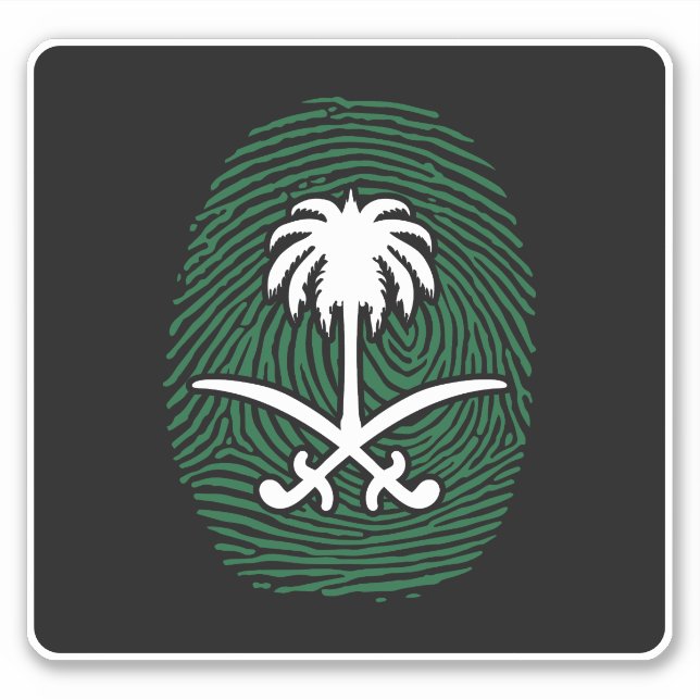 STICKER IMPRIMER DU DOIGT SYMBOLE ARABIE SAOUDITE (Devant)