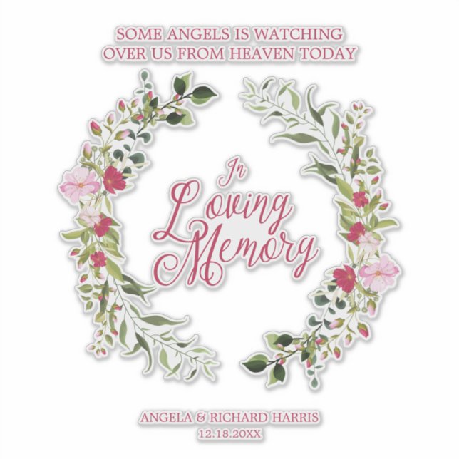 Sticker In Loving Memory Quote for Loved Ones for Wedding (Devant)