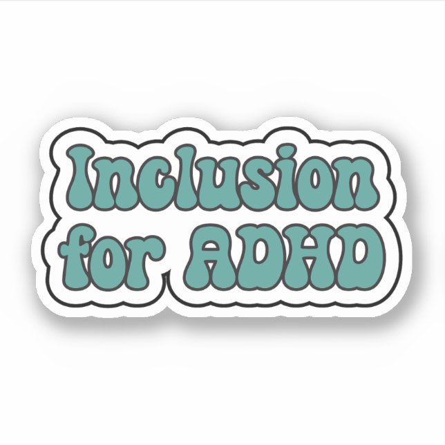 Sticker Inclusion pour le TDAH Turquoise Neurodivergent (Devant)