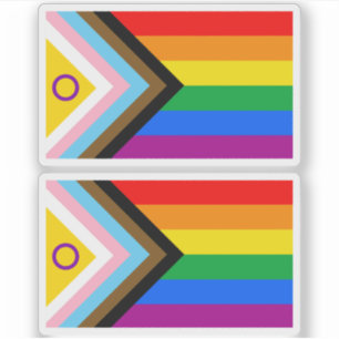 Sticker Indicateur de la fierté de progrès intersexe inclu