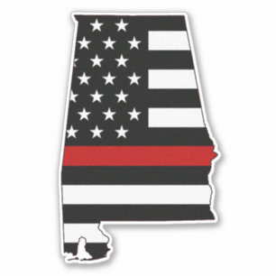 Sticker Indicateur de la ligne rouge mince Alabama