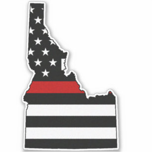Sticker Indicateur de la ligne rouge mince Idaho