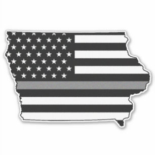 Sticker Indicateur de ligne gris mince Iowa