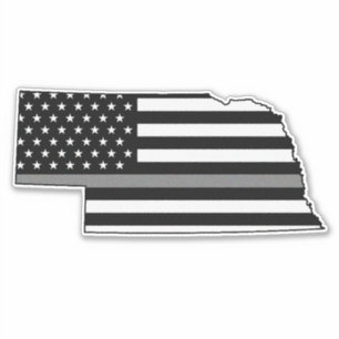 Sticker Indicateur de ligne gris mince Nebraska