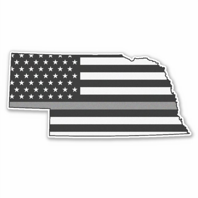 Sticker Indicateur de ligne gris mince Nebraska (Devant)