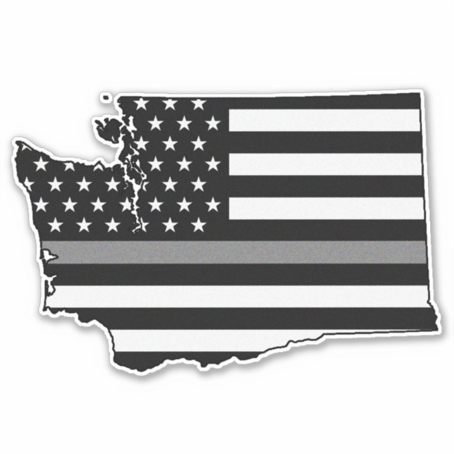 Sticker Indicateur de ligne gris mince Washington (Devant)