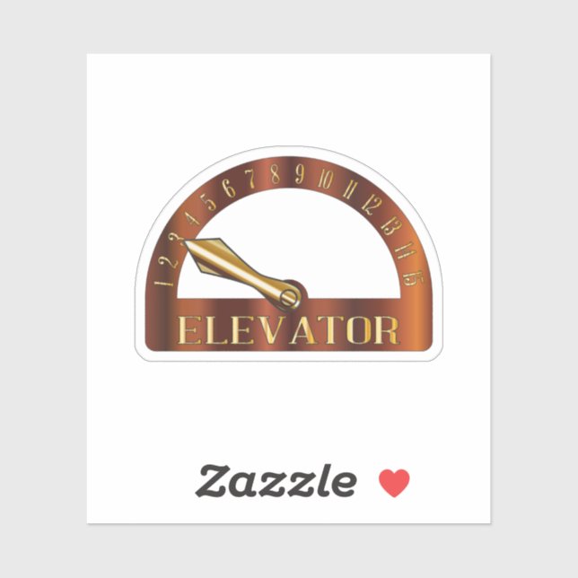 Sticker Indicateur de plancher de l'ascenseur isolé (Feuille)