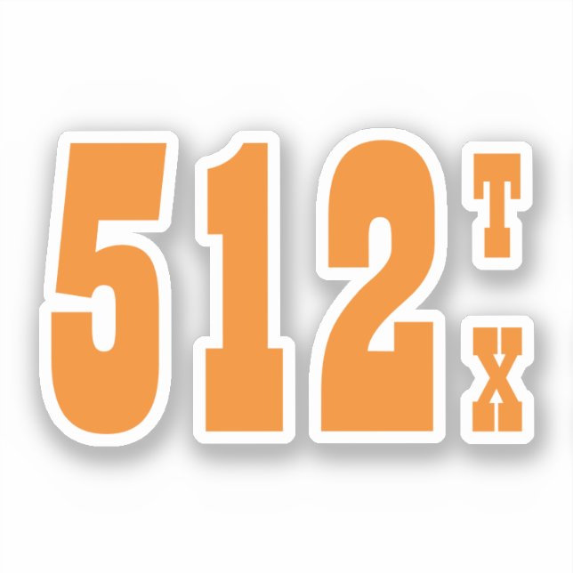 Sticker Indicatif régional 512 (Austin, TX) (Recto)