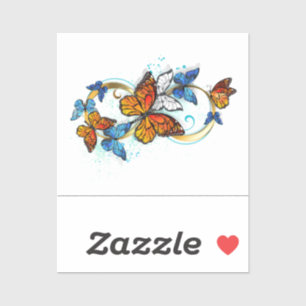 Sticker Infinité de papillons monarques