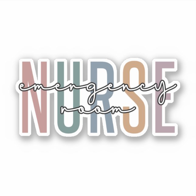 Sticker Infirmière de salle d'urgence RN Futurs infirmiers (Devant)