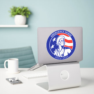 Sticker Infirmière diplômée RN Drapeau USA patriotique per