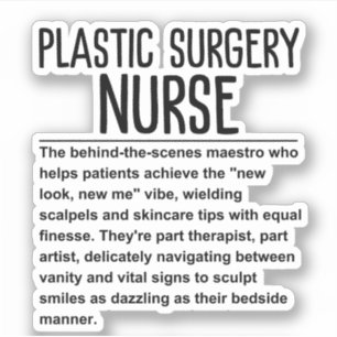 Sticker Infirmière en chirurgie plastique