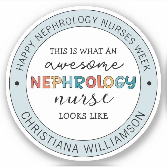 Sticker Infirmière en néphrologie drôle personnalisée Appr (Devant)
