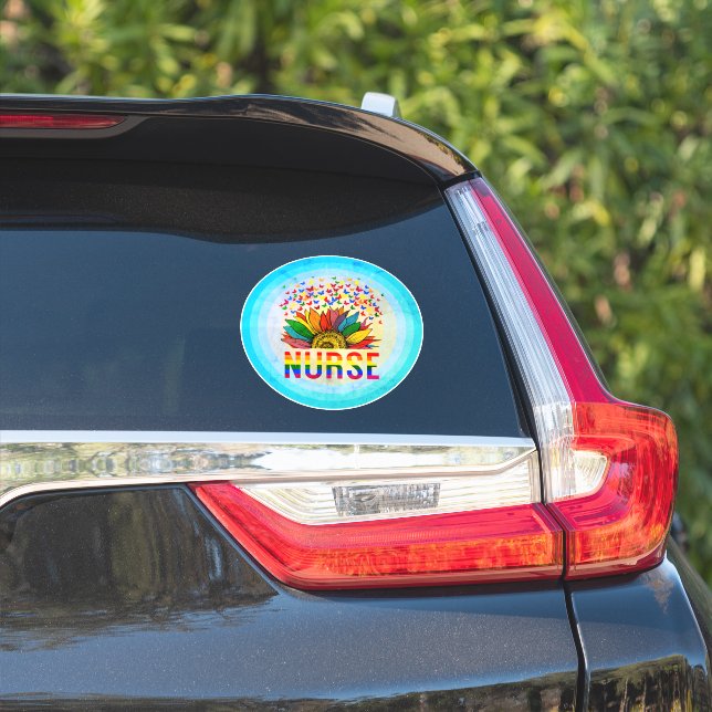 Sticker Infirmière gay pride (Côté voiture)