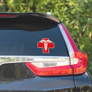 Sticker Infirmière ou docteur Caduceus Cross