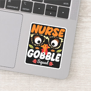 Sticker Infirmière Turquie Gobble Squad Thanksgiving Infir