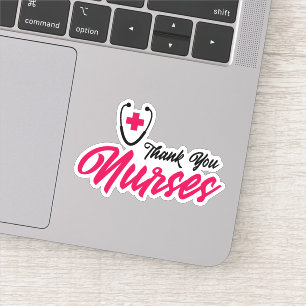 Sticker Infirmières Mercis   Rose