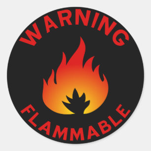 Sticker inflammable