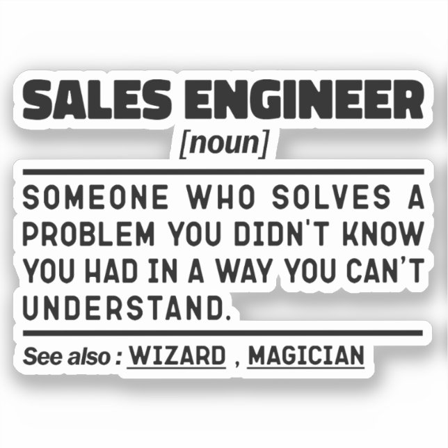 Sticker Ingénieur des ventes Noun Finance Employé Sarcasme (Recto)