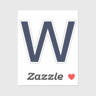 Sticker Initiale personnalisée bleu simple