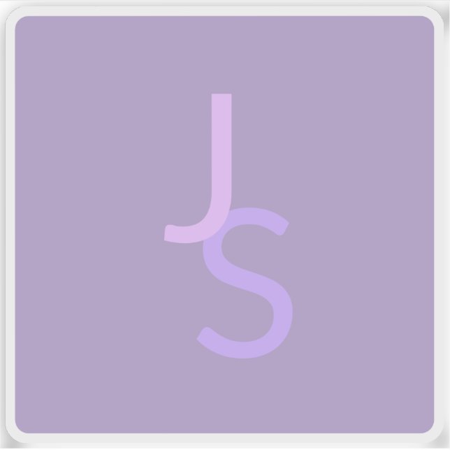 Sticker Initiales monogrammes à chevauchement moderne | Po (Devant)