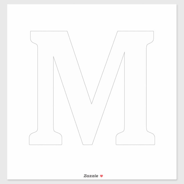 Sticker Initiales Monogrammes Blanc Bold Nom personnalisé  (Feuille)