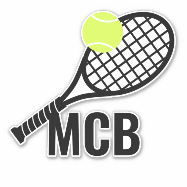 Sticker Initiales Monogrammes de la raquette de tennis (Devant)