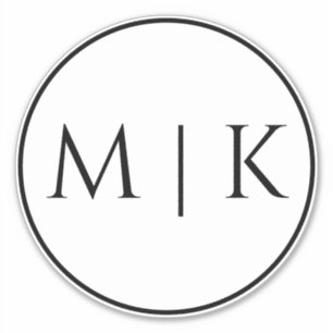 Sticker Initiales Monogrammes Nom Mariage minimal simple