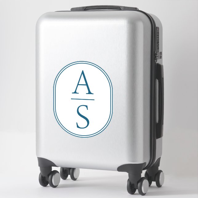 Sticker Initiales Monogrammes turquoises Bagages simples m (Sur valise)