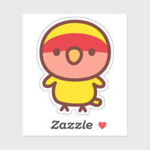 Sticker Inséparable à face de pêche jaune américain