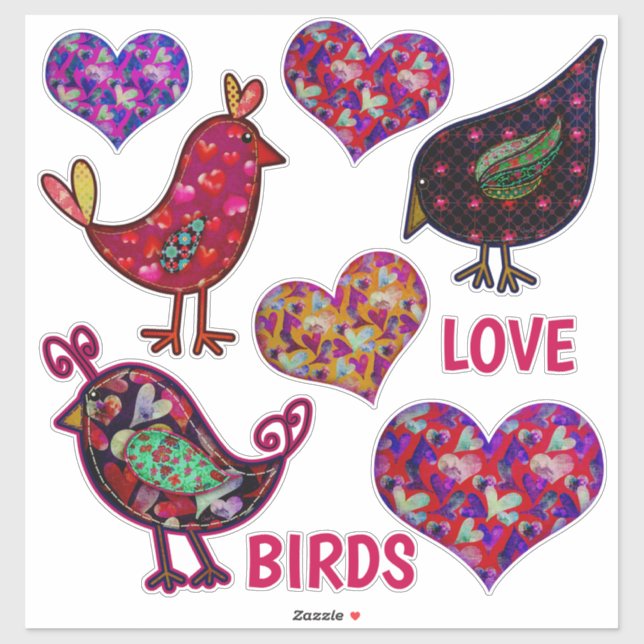 Sticker Inséparables | Formes cardiaques | Saint Valentin (Feuille)