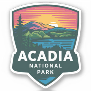 Sticker Insigne coucher de soleil du parc national Acadia