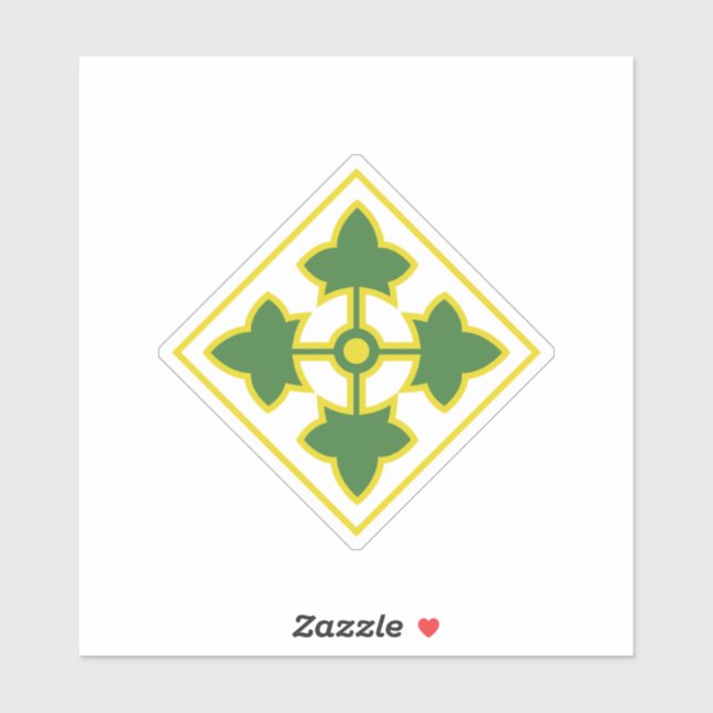 Sticker Insigne de la 4e division d'infanterie (Feuille)
