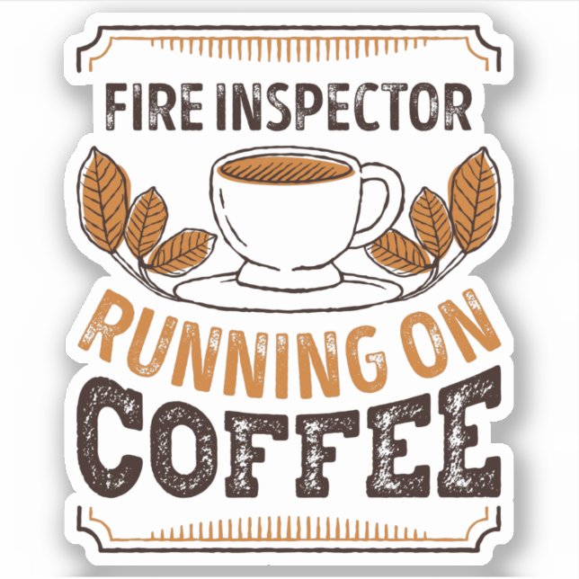 Sticker Inspecteur d'incendie en cours d'exécution sur Caf (Devant)