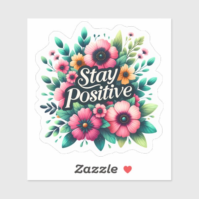 Sticker Inspiration florale pour les vibrations positives (Feuille)