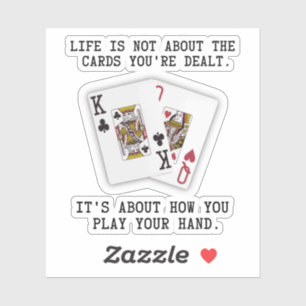 Sticker Inspirationnel Dire Lecture Cartes Poker Citation