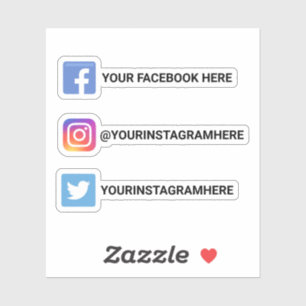 Sticker Instagram personnalisé Facebook Twitter Médias soc