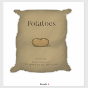 Sticker Instructions humoristiques de stockage de pommes d