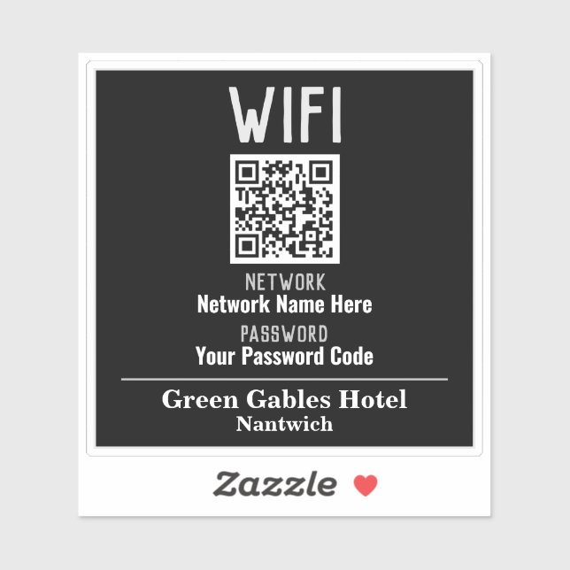 Sticker Instructions WiFi avec code QR (Feuille)
