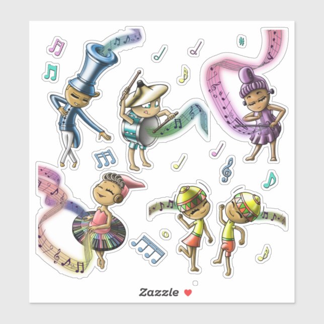 Sticker Instruments de musique classique (Feuille)