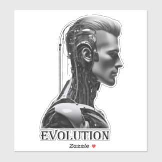 Sticker Intelligence Artificielle Générée Humaine, B & W