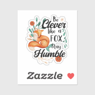 Sticker Intelligent Comme Le Renard, Humble, Mignonne Moti