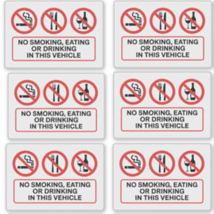 Sticker Interdiction de fumer, de manger et de boire