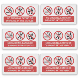 Sticker Interdiction de fumer, de manger et de boire