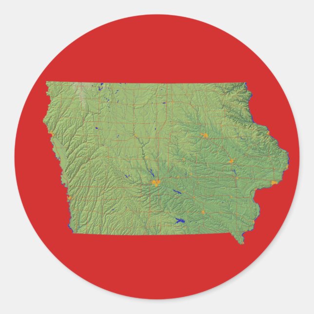 Sticker Iowa Map (Devant)